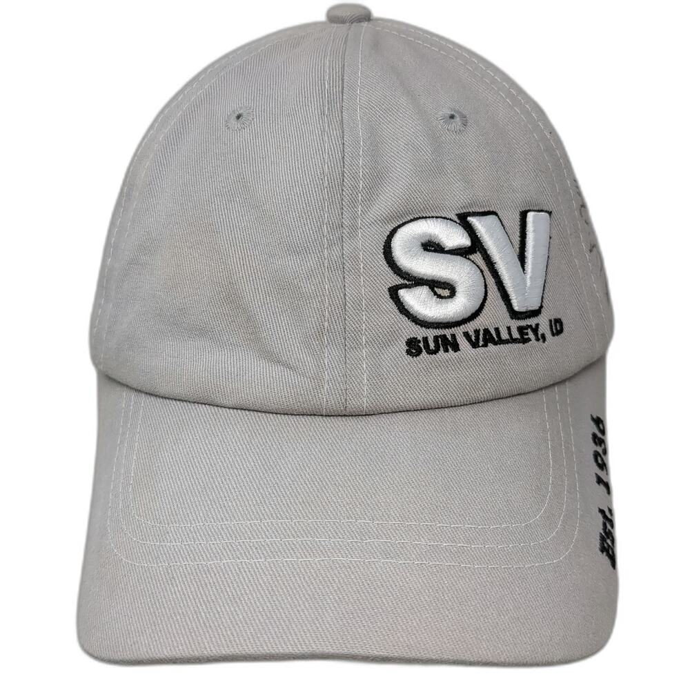 Vie Baseball Cap Gray OSFM Sun Valley Idaho Sun Graphic Est 1936 Elevation Hat